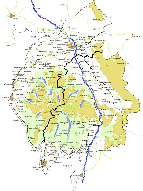 Map of Cumbria