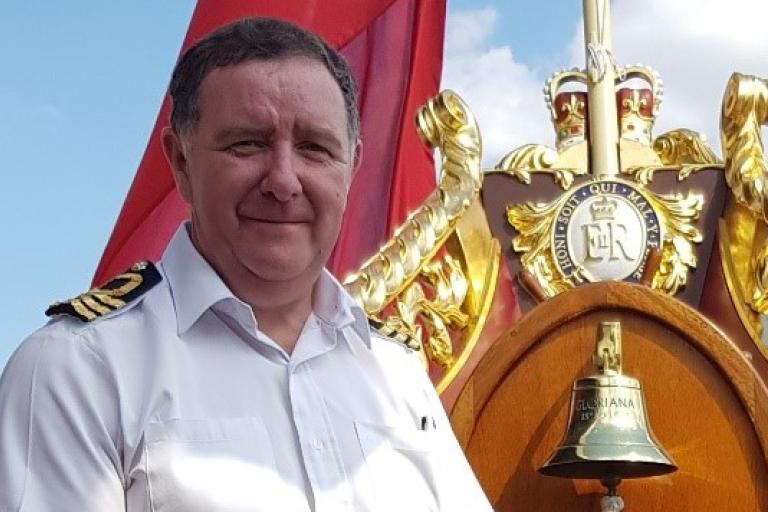 Photograph of Commander (SCC) Philip Burns MBE RNR