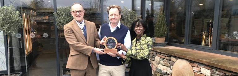 L-L and DL, Marcia Reid Fotheringham JP presented The Quiet Site, Ullswater with the King’s Award for Enterprise in Sustainable Development.